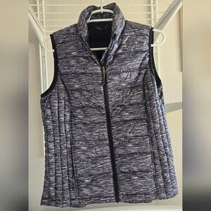 Women's Black and Gray Puffer Vest